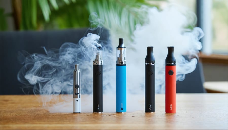 Top 5 vaping devices for 2023 displayed side by side for comparison